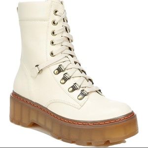 Sam Edelman Cream Combat Boots